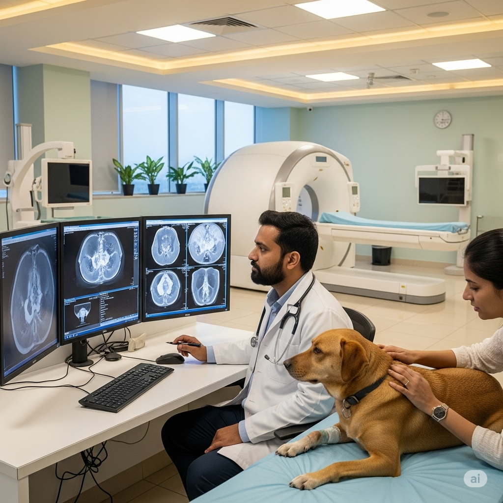 Total hip replacement in A Dog, X RAY Implant View, Maxpetz Delhi